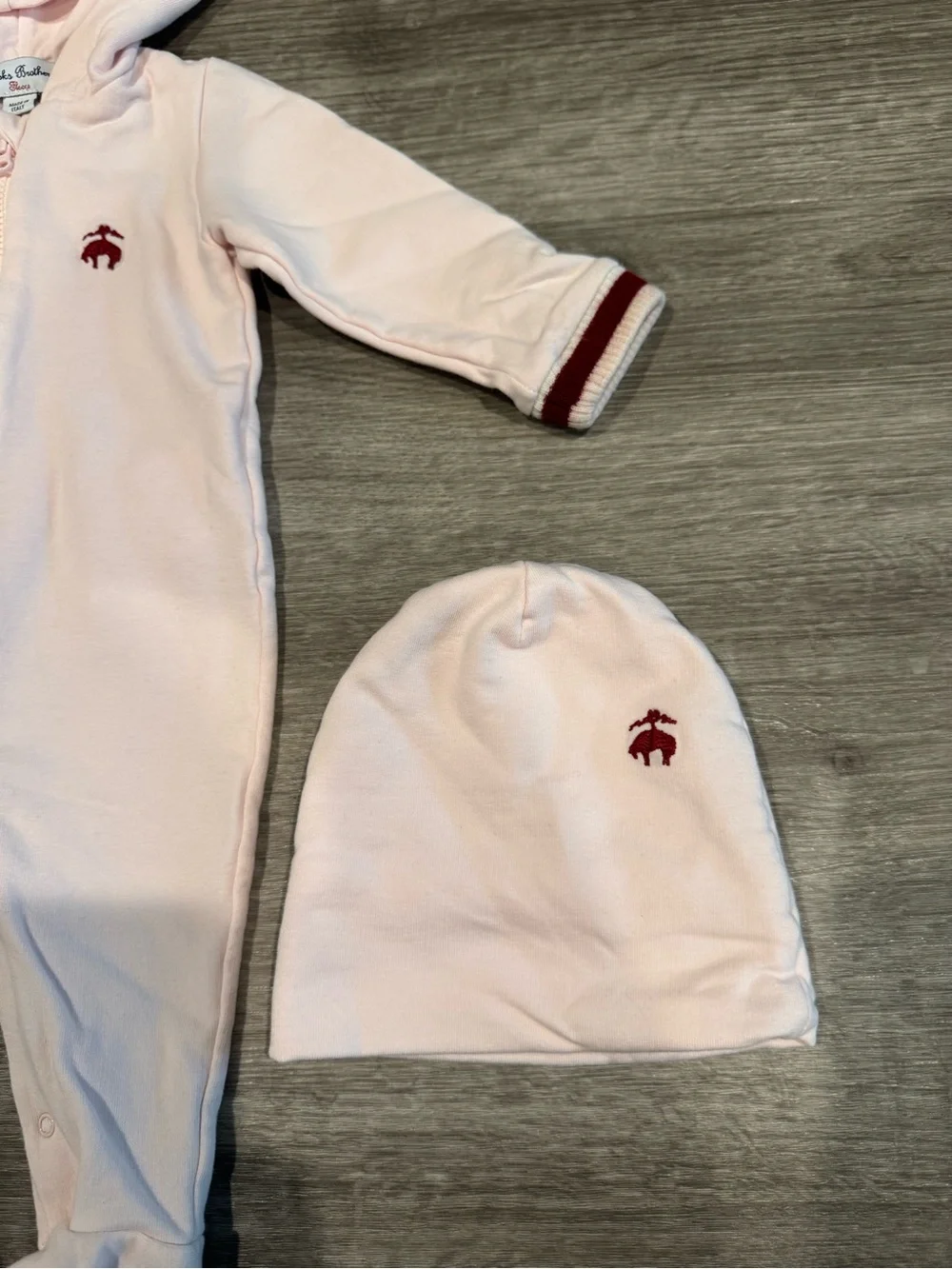 Brooks Brothers Footie & Hat Set